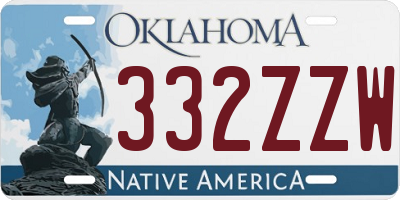 OK license plate 332ZZW