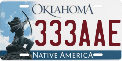 OK license plate 333AAE