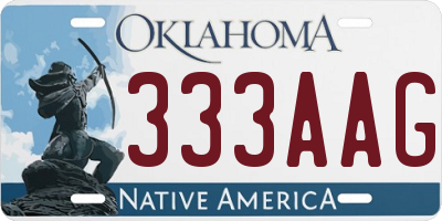 OK license plate 333AAG