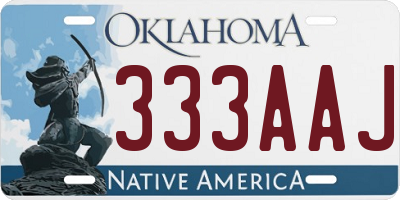 OK license plate 333AAJ