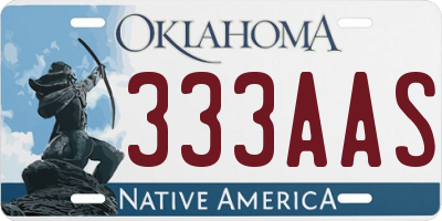 OK license plate 333AAS