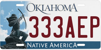 OK license plate 333AEP