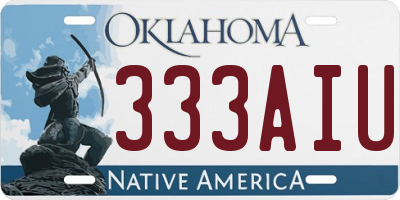 OK license plate 333AIU