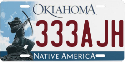 OK license plate 333AJH