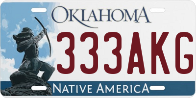 OK license plate 333AKG