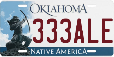 OK license plate 333ALE