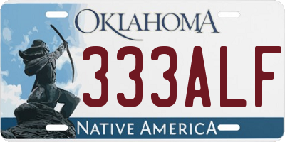 OK license plate 333ALF
