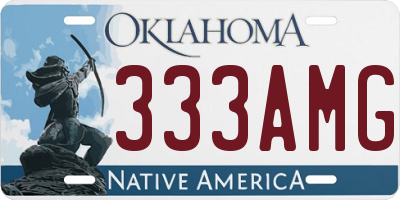 OK license plate 333AMG