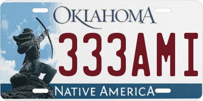 OK license plate 333AMI