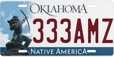 OK license plate 333AMZ