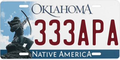 OK license plate 333APA
