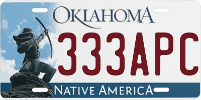 OK license plate 333APC