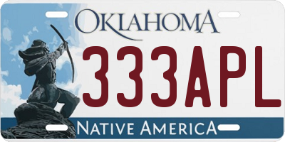 OK license plate 333APL