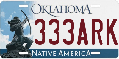 OK license plate 333ARK