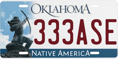 OK license plate 333ASE