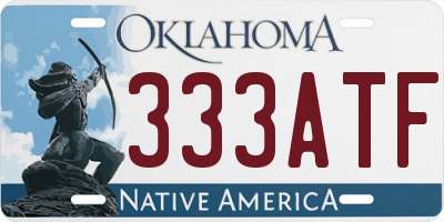 OK license plate 333ATF