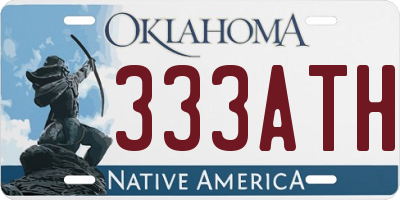 OK license plate 333ATH