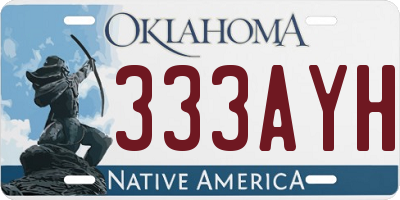 OK license plate 333AYH