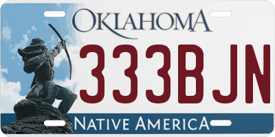 OK license plate 333BJN