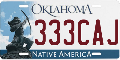 OK license plate 333CAJ