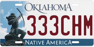 OK license plate 333CHM