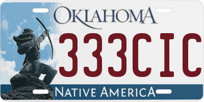 OK license plate 333CIC