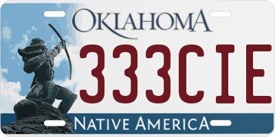 OK license plate 333CIE
