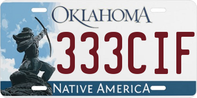 OK license plate 333CIF