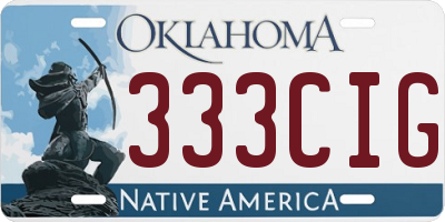 OK license plate 333CIG