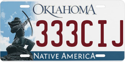 OK license plate 333CIJ