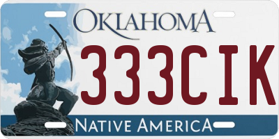 OK license plate 333CIK