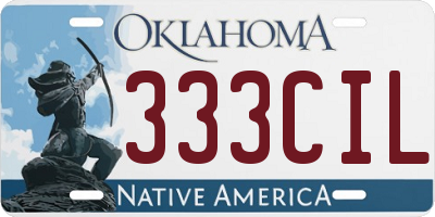 OK license plate 333CIL