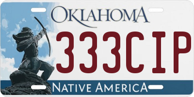 OK license plate 333CIP