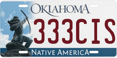 OK license plate 333CIS