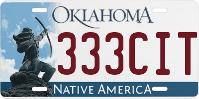 OK license plate 333CIT