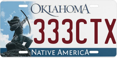 OK license plate 333CTX