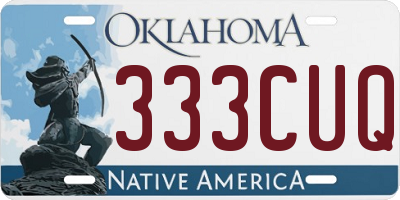 OK license plate 333CUQ