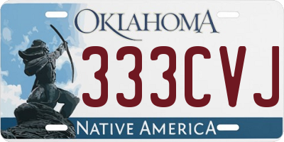 OK license plate 333CVJ