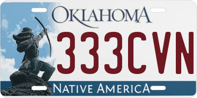OK license plate 333CVN