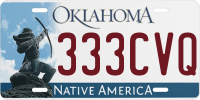 OK license plate 333CVQ