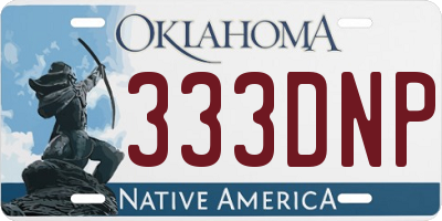 OK license plate 333DNP
