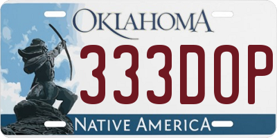 OK license plate 333DOP