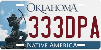 OK license plate 333DPA