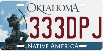 OK license plate 333DPJ
