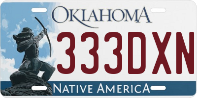 OK license plate 333DXN