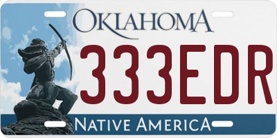 OK license plate 333EDR