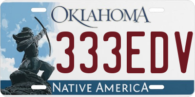 OK license plate 333EDV