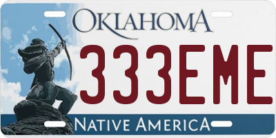 OK license plate 333EME