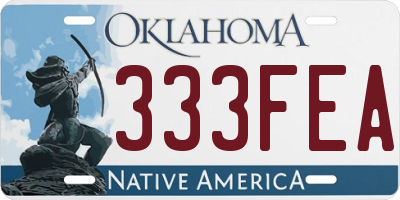 OK license plate 333FEA