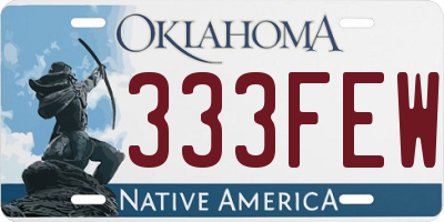 OK license plate 333FEW